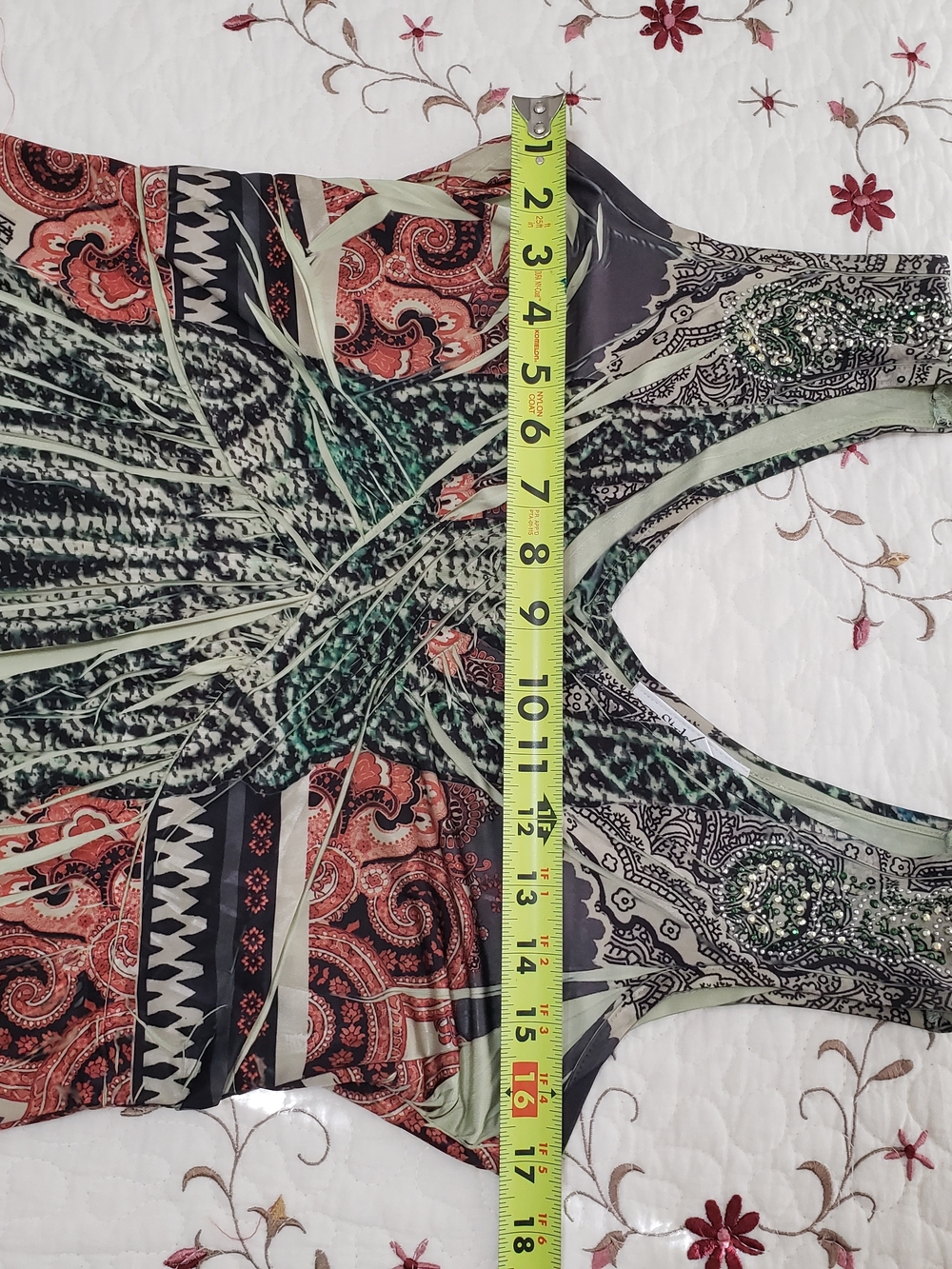 Style & Co. Sage Green and Black Printed Maxi Dress - Picture 4 of 6